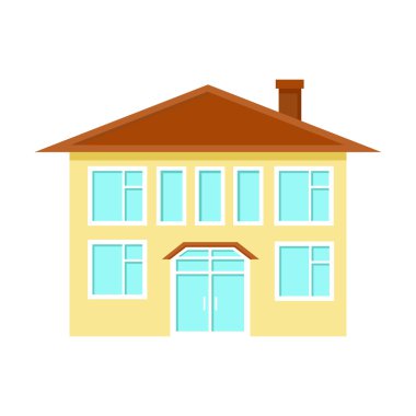 Ev simgesini karikatür. Büyük şehir altyapı tek bina Icon set.