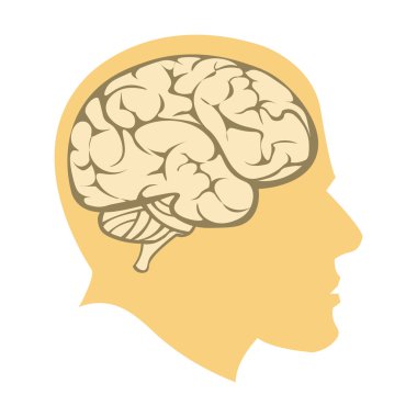 Beyin simgesi karikatür. Büyük okul, üniversite seti tek eğitim simgesi.