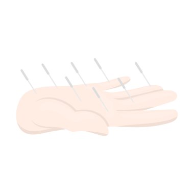 Akupunktur simgesi karikatür. Büyük tıbbi, sağlık setinden tek tıp simgesi.