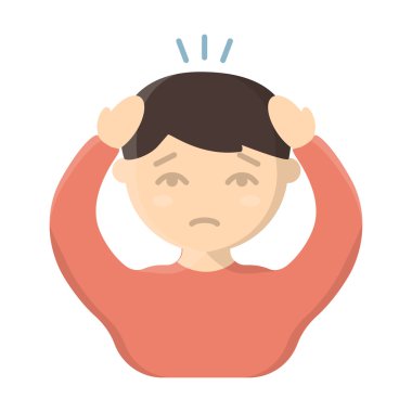 Headache icon cartoon. Single sick icon from the big ill, disease set.