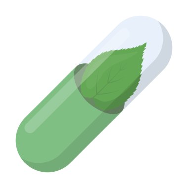 Hap simgesi karikatür. Büyük tıp, sağlık kümesinden tek tıp simgesi.