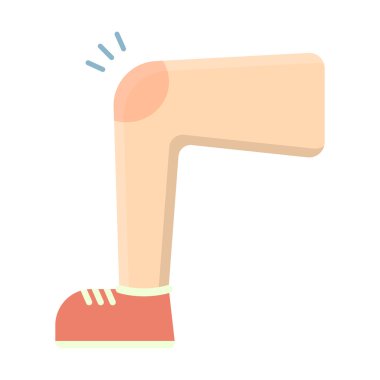 Diz yaralanma simgesi çizgi film. Büyük hasta, hastalıktan tek hasta Icon set.