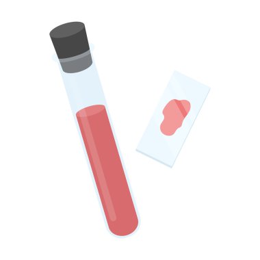 Kan testi simgesi karikatür. Büyük tıp, sağlık kümesinden tek tıp simgesi.