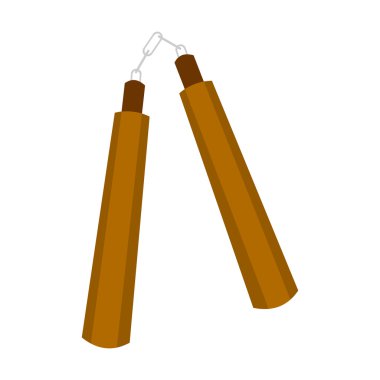 Nunchuck askeri simge karikatür. Büyük mühimmat tek silah simgesi, silah seti.