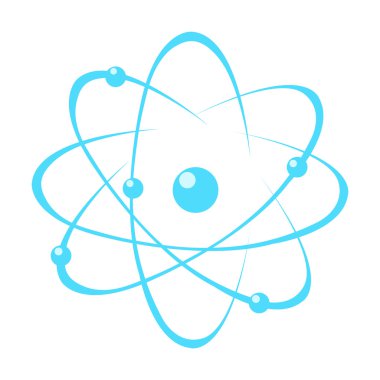 Atom simgesi karikatür. Büyük okul, üniversite küme simgesinden tek eğitim.