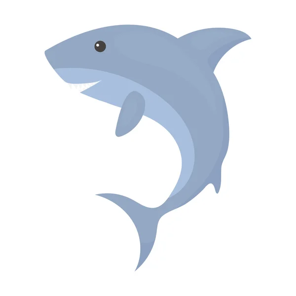 Desenhos animados sobre ícones de tubarão. Ícone de animal Singe do conjunto de animais grandes . — Vetor de Stock
