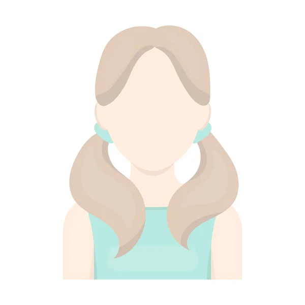 Chica con cola icono de dibujos animados. Avatar individual, icono de peaople del gran conjunto de avatar . — Archivo Imágenes Vectoriales