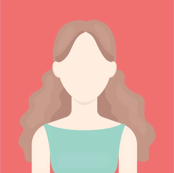 Curly girl ikonen tecknad. Enda avatar, personer från den stora avataren Ikonuppsättning. — Stock vektor