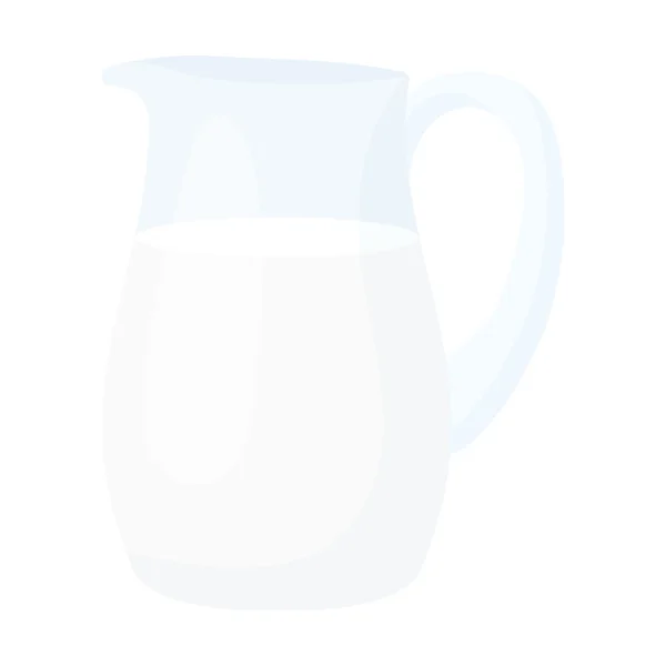 Cartone animato icona brocca Mlk. Singolo bio, eco, icona del prodotto biologico dal grande set di latte . — Vettoriale Stock