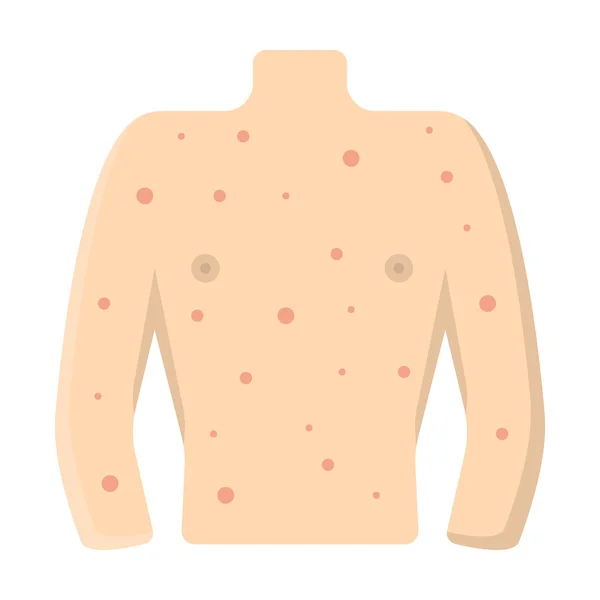 Desenho animado do ícone da erupção cutânea. Único ícone doente do grande doente, conjunto de doenças . —  Vetores de Stock