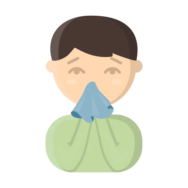 Running nose icono de dibujos animados. Icono de enfermo único de la enfermedad grande, conjunto de enfermedades . — Vector de stock