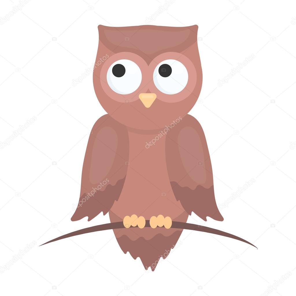 Owl icon cartoon. Singe animal icon from the big animals set.