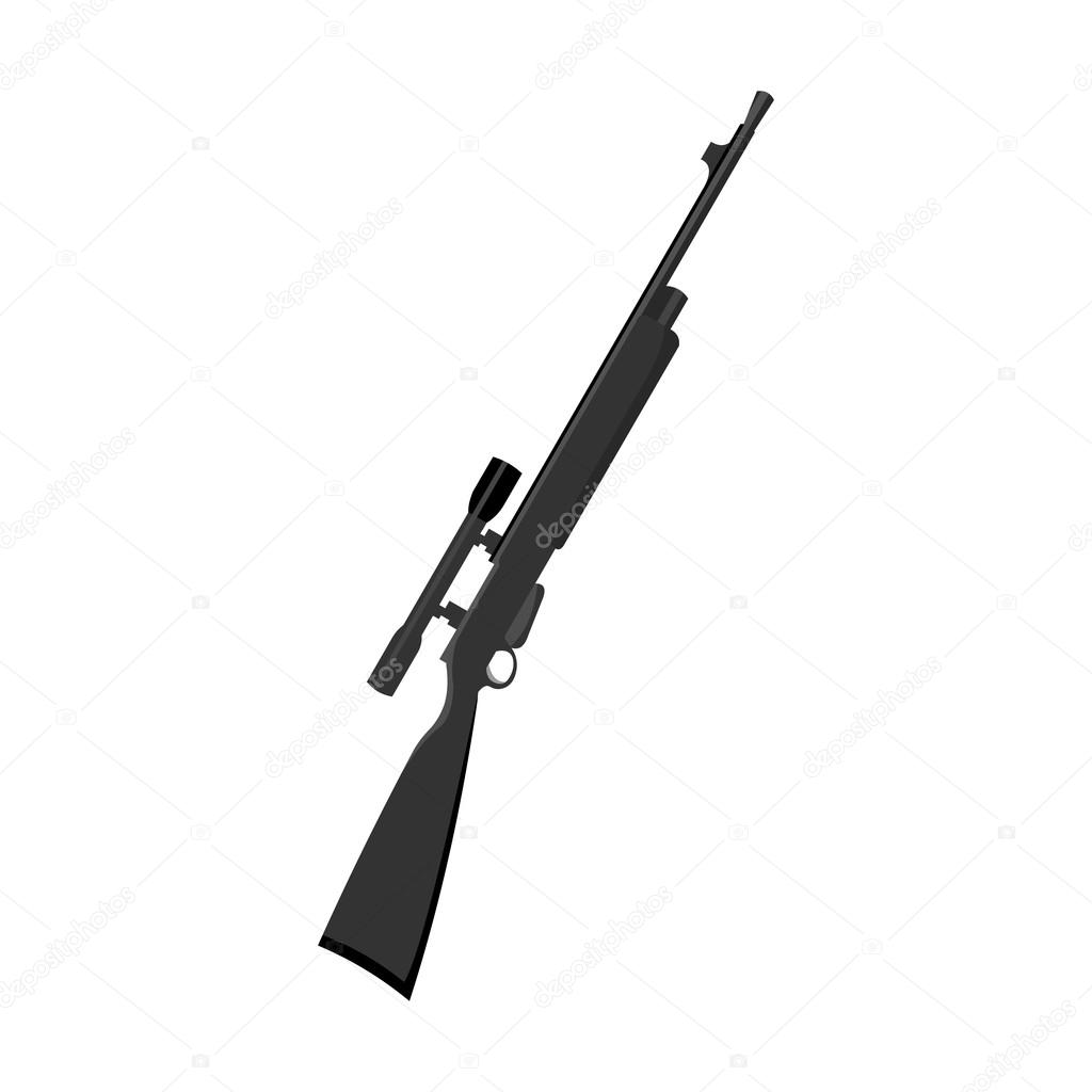 Rifle sniper gun icon cartoon. Single weapon icon from the big ...