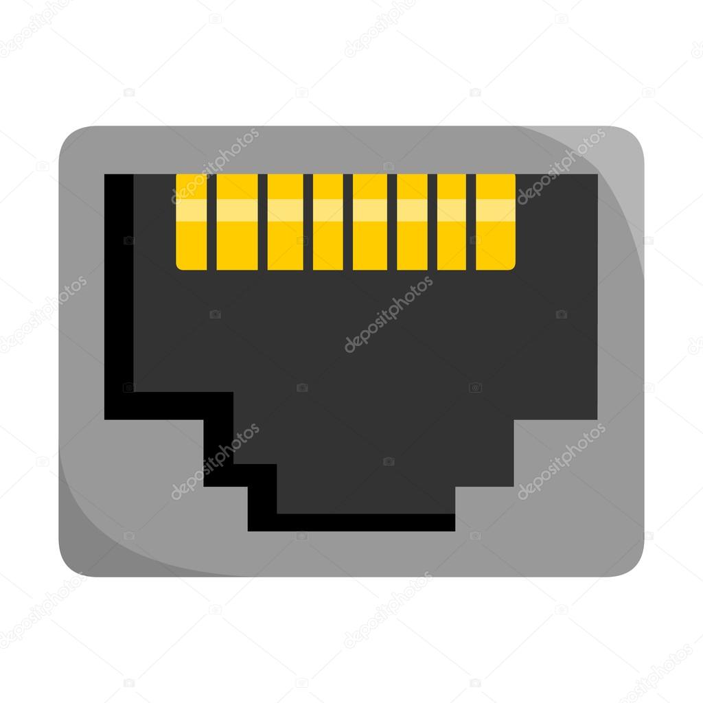 Lan port icon cartoon. Single PC icon from the big technology collection.