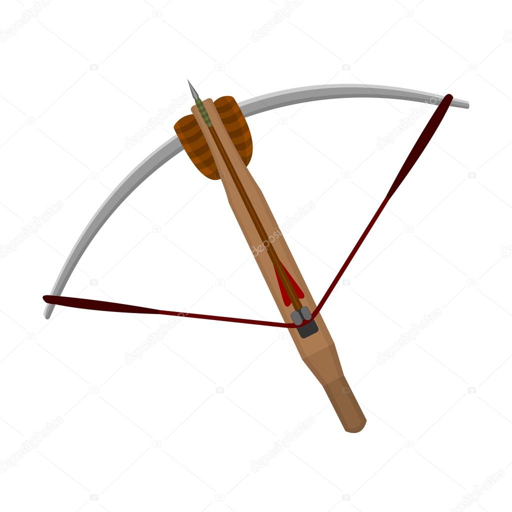 Crossbow icon cartoon. Single weapon icon from the big ammunitio, arms collection.