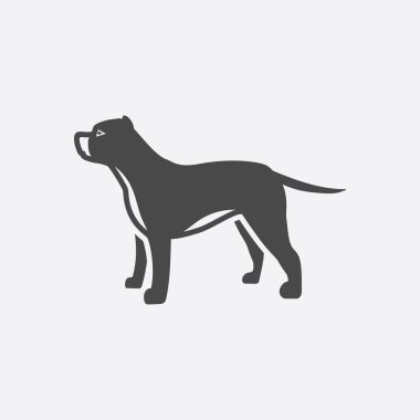 Web için siyah basit stil Pitbull vektör simgesi