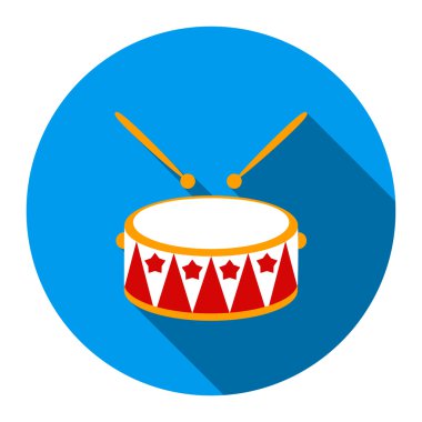 Davul düz simgesi. Gösterim amacıyla web ve mobil tasarım.