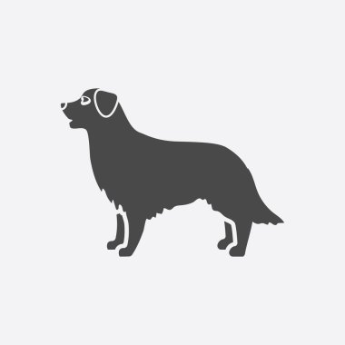 Av köpeği simge siyah basit. Köpek köpek ekmek set - hisse senedi vektör simgesinden tek