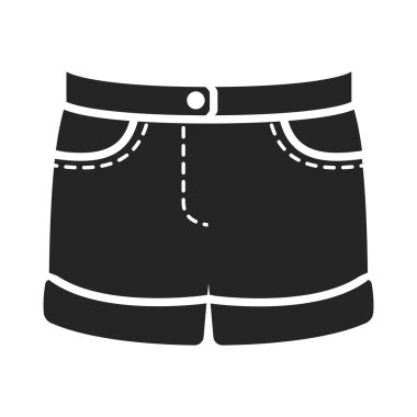 Şort simge siyah stil basit. Bir büyük giyim koleksiyonunun bir simge.