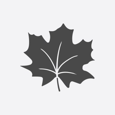 Web için siyah basit stil Maple Leaf vektör simgesi