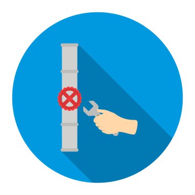 Nargile simgesi düz stil. Bir büyük sıhhi tesisat koleksiyonunun bir simge.