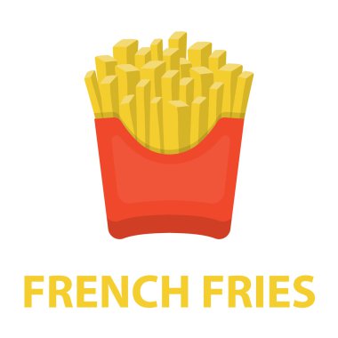 Patates kızartması vektör simge karikatür tarzı web için