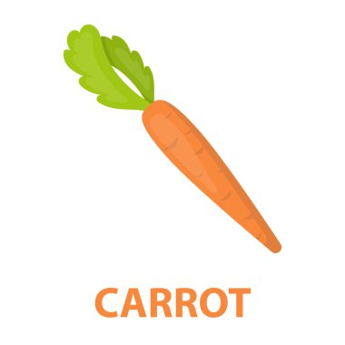 Havuç simgesi karikatür. Eco Mama seti simgesinden sebze tek.