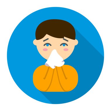 Burun simgesi düz çalışan. Büyük hasta, hastalık seti tek hasta simgesi - stok vektör