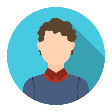 Kıvırcık çocuk simgesi düz. Büyük avatar setinden tek avatar, bezelye simgesi.