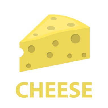 Peynir simgesi karikatür. Büyük süt setinden tek biyo, eko, organik ürün simgesi - stok vektör