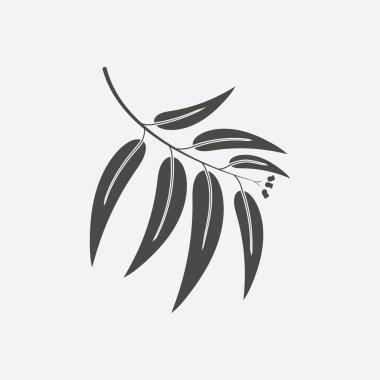 Eucalyptus icon black simple. Singe nature icon from the big forest plant set.