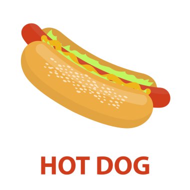 Sosisli sandviç vektör simge karikatür tarzı web için