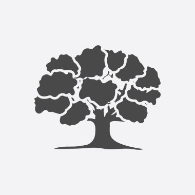 Oak icon black simple. Singe nature icon from the big forest set. clipart