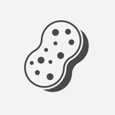 Sünger siyah simgesi. Gösterim amacıyla web ve mobil tasarım.