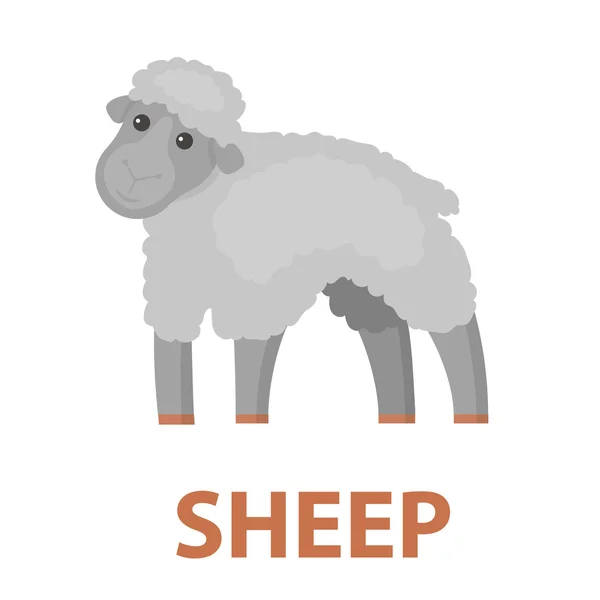 羊のアイコン漫画。大きなミルクセットからシングルバイオ、エコ、オーガニック製品アイコン. — ストックベクタ