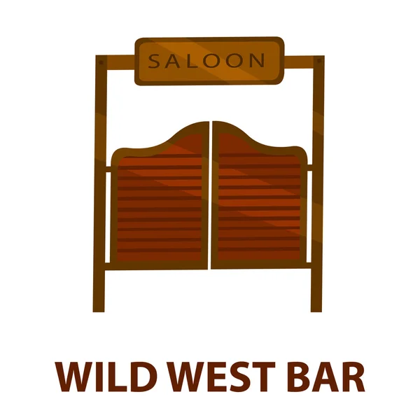 Salong ikon tecknad. Singe Western Icon från vilda västern set-Lager vektor — Stock vektor
