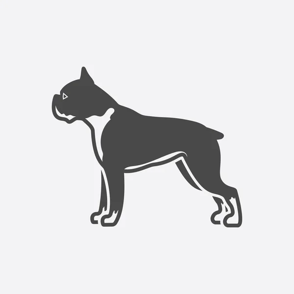 Boxer icon black simple. Singe dog icon from the dog breads set - stock vector — Stock Vector