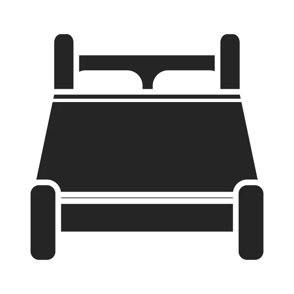 Bed icon black simple style. One icon of a large interiour collection. — Stock Vector