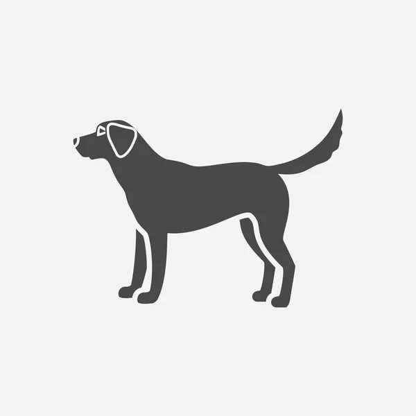 Labrador-Symbol schwarz einfach. Einzelne Hundesymbole aus dem Hundebrotset - Aktienvektor — Stockvektor