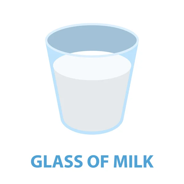 Vetro icona del latte cartone animato. Singolo bio, eco, icona del prodotto biologico dal grande set di latte . — Vettoriale Stock