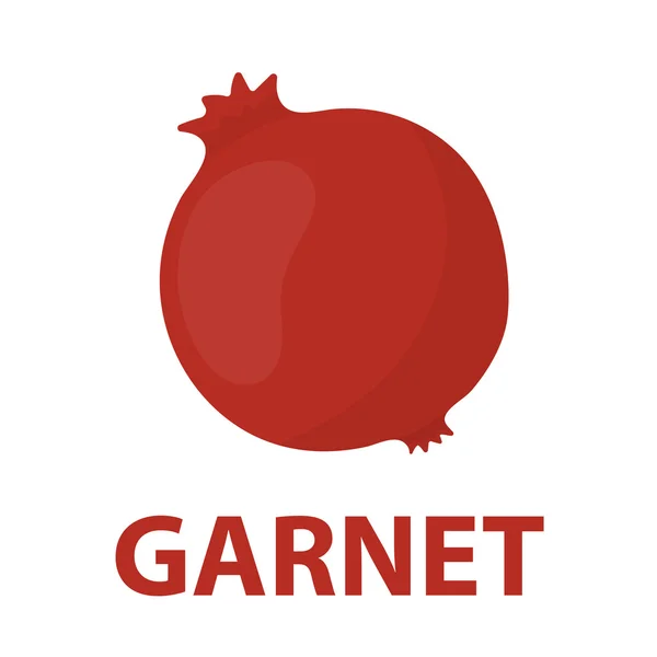 Garnet, kreslená ikona. Ikonka ovoce z sady potravinových vektorů — Stockový vektor