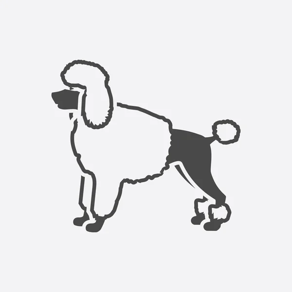 Poodle icono negro simple. Singe perro icono del conjunto de panes de perro - vector de stock — Vector de stock