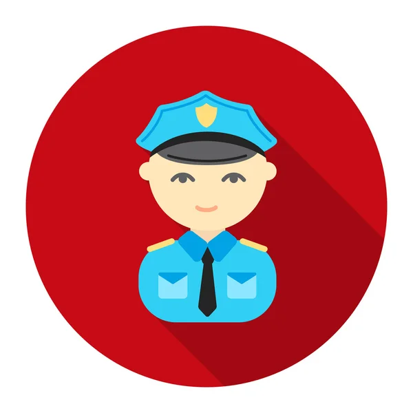 Icono de policía de estilo plano. Un icono de una gran colección de profesión . — Vector de stock