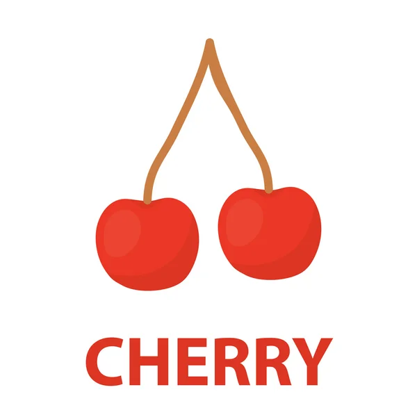 Desenhos animados de ícones de cereja. Ícone de fruta Singe . — Vetor de Stock