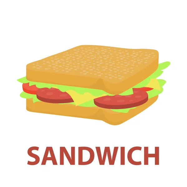 Sandwich vector icon cartoon. Singe bad food icon from the fast food set - stock vector — Stock Vector