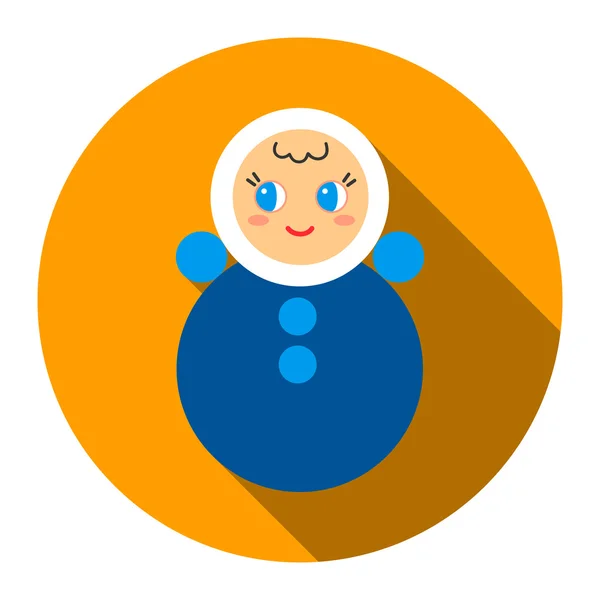 Roly Poly Toy icon platte stijl. Een icoon van een grote speelgoed collectie. — Stockvector