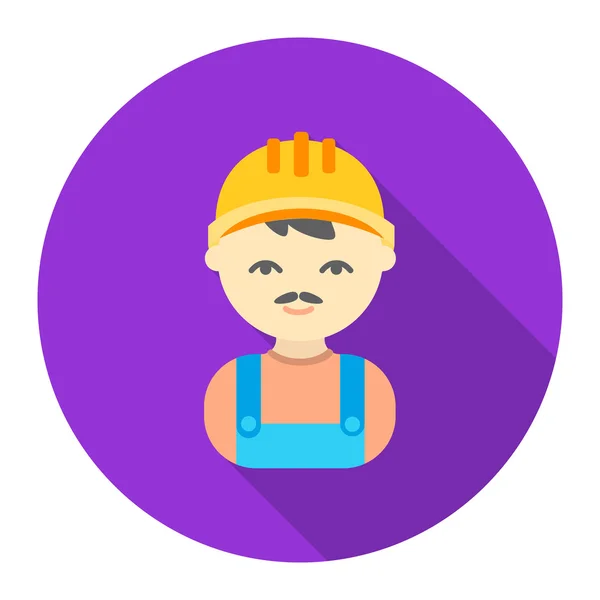Icône Builder style plat. Une icône d'une grande collection de professions . — Image vectorielle