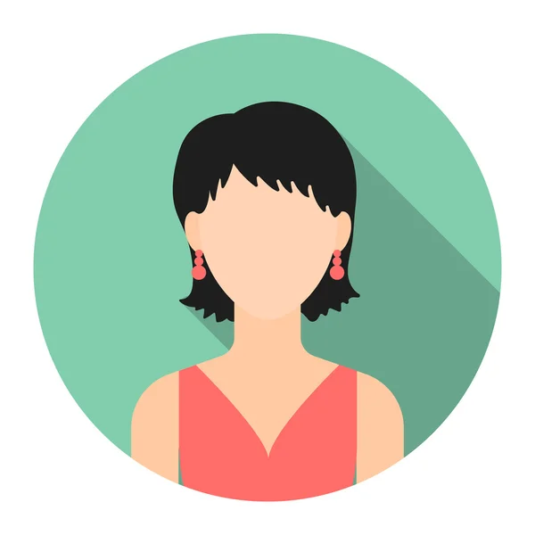 Girl with earrings icon flat. Single avatar,peaople icon from the big avatar set. — Stock Vector