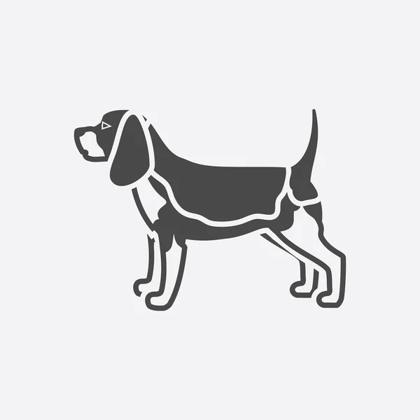 Beagle vector icon in black simple style for web — Stock Vector