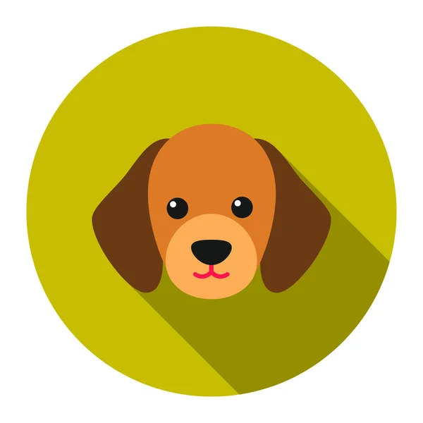 Perro hocico vector icono plano. Singe icono de la mascota de la gran colección de perros - vector de stock — Archivo Imágenes Vectoriales